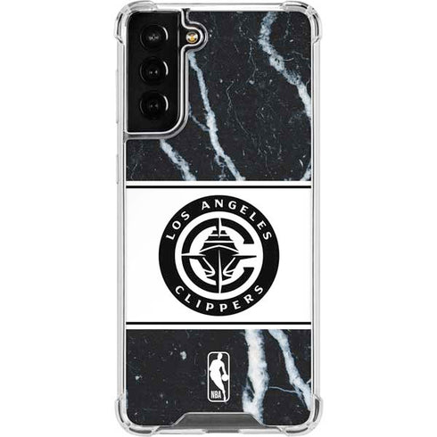 NBA LA Clippers Marble Galaxy S21 FE Clear Case